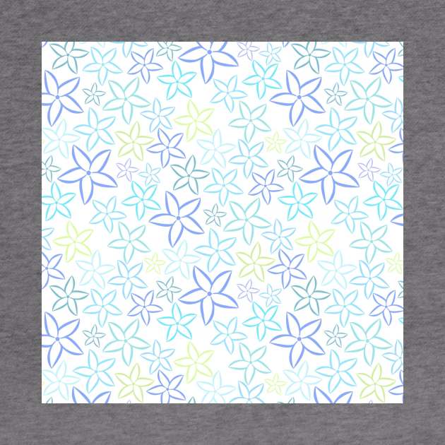 Blue Outline Floral Pattern by FloralPatterns